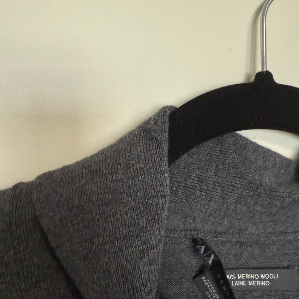 Armani Exchange Shawl Collar Merino Wool Sweater Gray XS - Picture 6 of 9